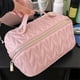 thumbnail image 1 of Leather Travel Makeup Bag Large Capacity Toiletry Bag Organizer for Women with Waterproof Interior Pocket, 1 of 5