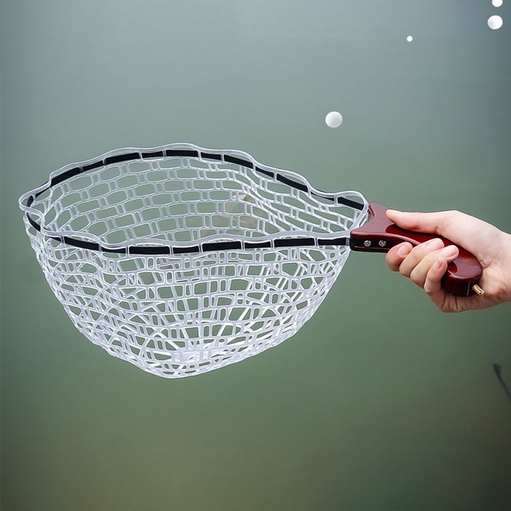 HUISZJ Fishing Landing Net, Wooden Handle Fish Landing Net, Portable Fishing net