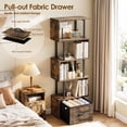thumbnail image 4 of Housolution 6 Tier Geometric Bookshelf, S-Shaped Freestanding Open Display Bookcase, Corner Room Divider Storage Shelf for Living Room Bedroom Home Office, Brown, 4 of 9