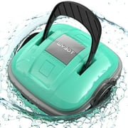 WYBOT Osprey 200Max Cordless Pool Vacuum with Updated Battery Up to 100Mins Runtime, Robotic Pool Cleaner, Strong Suction, 180m Fine Filter, Ideal for Above Flat Bottomed Pools, Cyan