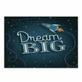 thumbnail image 1 of Saying Cutting Board, Inspirational Typography with Dream Big Inscription Space Rocket and Galaxy Backdrop, Decorative Tempered Glass Cutting and Serving Board, Small Size, Multicolor, by Ambesonne, 1 of 1