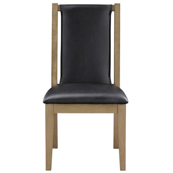 Steve Silver Orinda Modern Faux Leather Dining Chair, Set of 2, Caramel