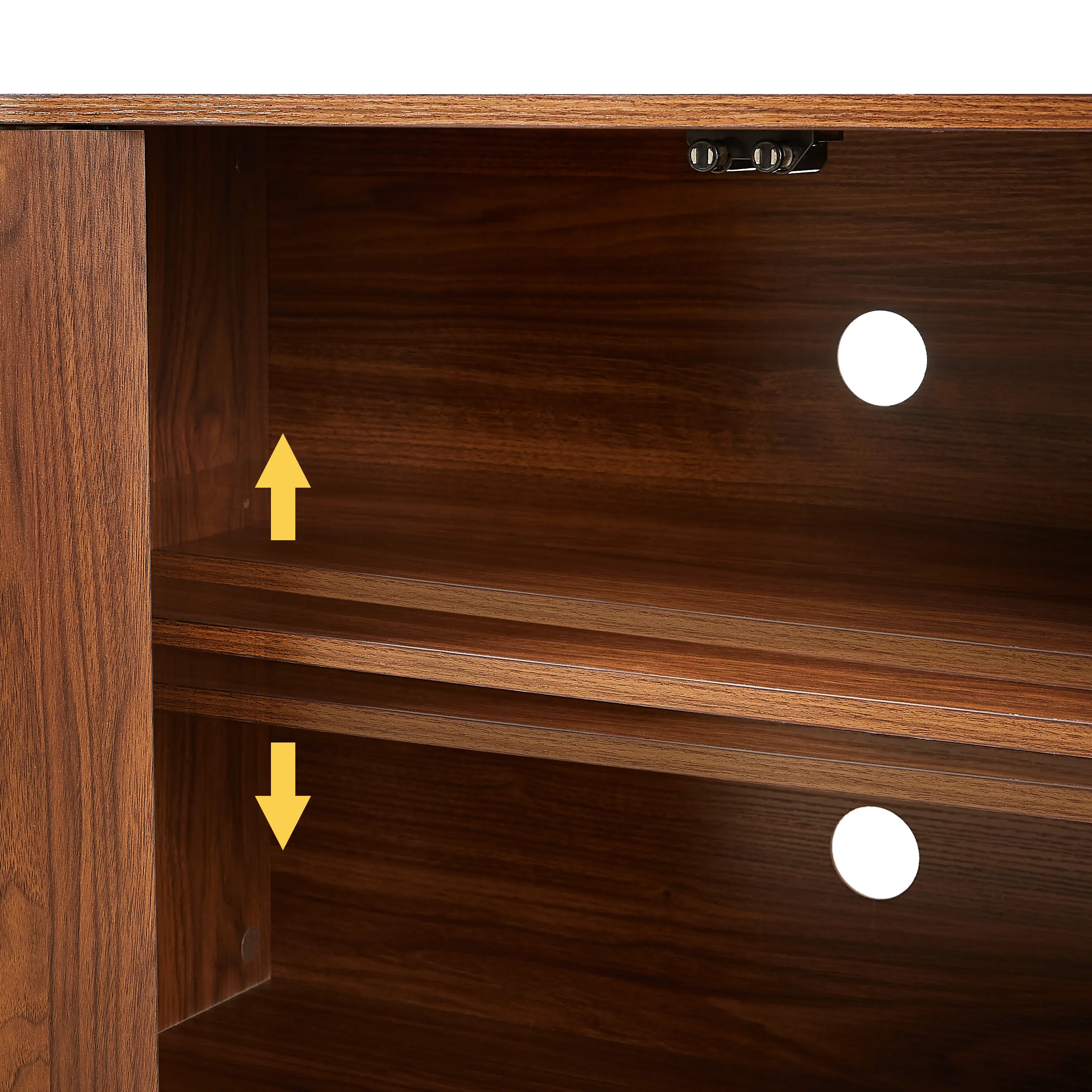 Aukfa TV Stand for TVs Up to 65", Striped Sideboard Storage Cabinet for Kitchen/Bedroom/Entryway,Walnut
