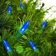 thumbnail image 2 of 100-Count Blue LED Mini Christmas Lights with Green Wire, 21', Holiday Time, 2 of 6