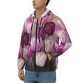 thumbnail image 3 of Honeii Purple And Pink Tulip Bouquet Print Hoodies for Men, Pullover & Full Zip, Breathable Zip up Hoodie, Sweatshirt-Large, 3 of 5