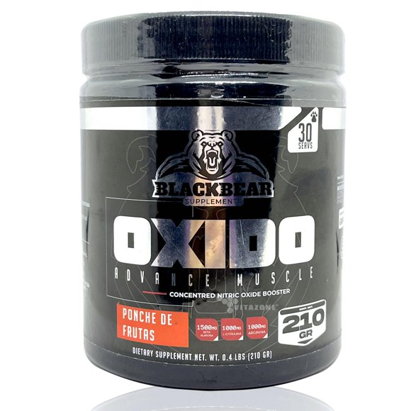 Óxido Ponche de Frutas 210g 30 serv Preentreno Blackbear The Blackbear BLACKBOXIDOPONCHE210G
