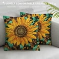 thumbnail image 3 of Orinice Sunflower Graphic Decorative Throw Pillow Cover for Home Couch Living Room Bed Sofa - Short Plush Material, Invisible Zipper Closure, 1PC 18x18in, 3 of 5