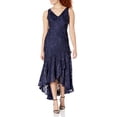 thumbnail image 3 of Alex Evenings Women's Sleeveless Printed Chiffon Mid-Length Dress With Jacket, Dark Navy, 12, 3 of 5