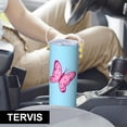 thumbnail image 6 of Butterfly 20 Oz Stainless Steel Skinny Tumbler – Vacuum Insulated Slim Travel Cup with Lid & Stainless Steel Straw, 360° Full Wrap Printed Tumbler for Home, Office & Outdoor Use, Spring, 6 of 6