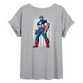 thumbnail image 2 of Marvel Captain America - Retro Distressed Flag - Women's Oversized Graphic T-Shirt, 2 of 4
