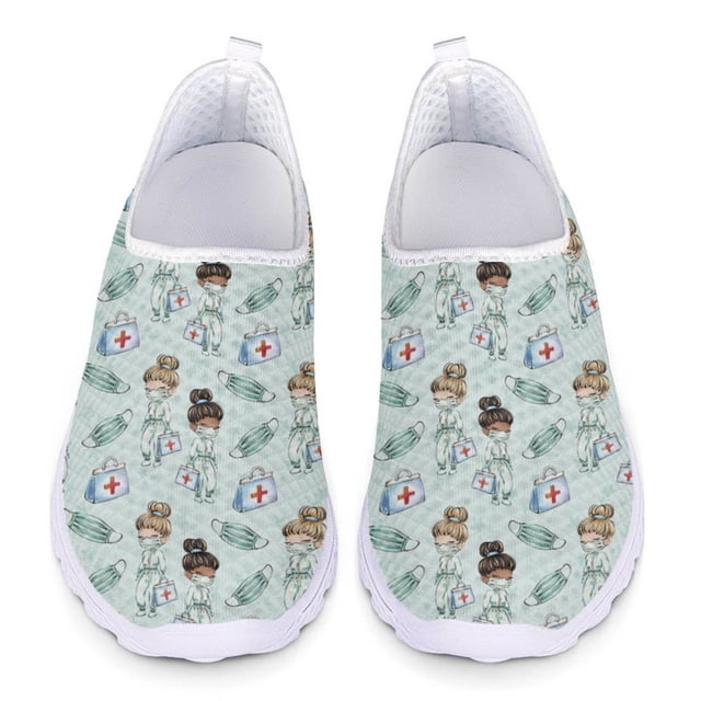 Zapatos de enfermería médica de moda, sandalias cómodas de verano, zapatillas de malla, zapatos de trabajo de enfermera de dibujos animados, calzado femenino para caminar, regalo