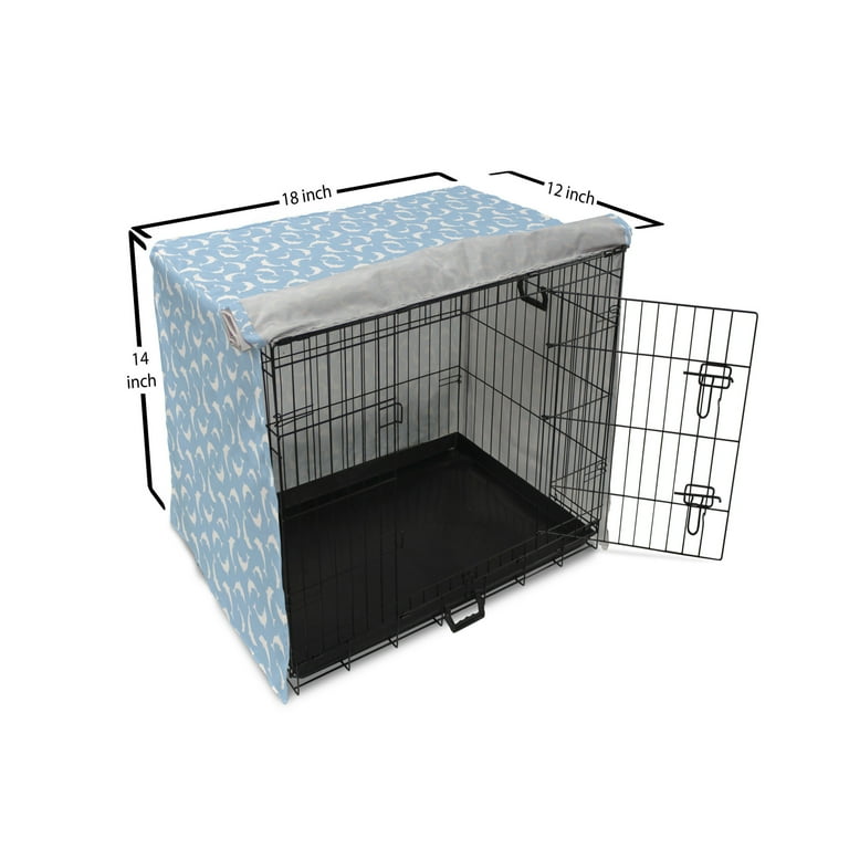 Sea Animals Dog Crate Cover Pattern with Dolphins Silhouettes