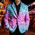 thumbnail image 2 of ChaoLingNeng Mardi Gras Blazer for Men, Mens Carnival Blazers Festive Sequin Print Corduroy Christmas Suit Novelty Funny Graphic Xmas Sport Coat Slim Fit Holiday Party Wear, 2 of 5