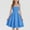 Blue, variant on Generic Girls Summer Gauze Dresses Spaghetti Strap Smocked Dress A-Line Double Layered Beach Sundress for 8-15 Years