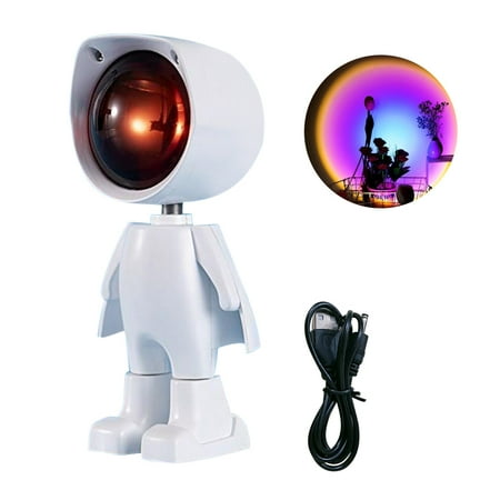 

Sunset Lamp Party Bedroom Astronaut Shape Rainbow Night Light Led 360 Rotation