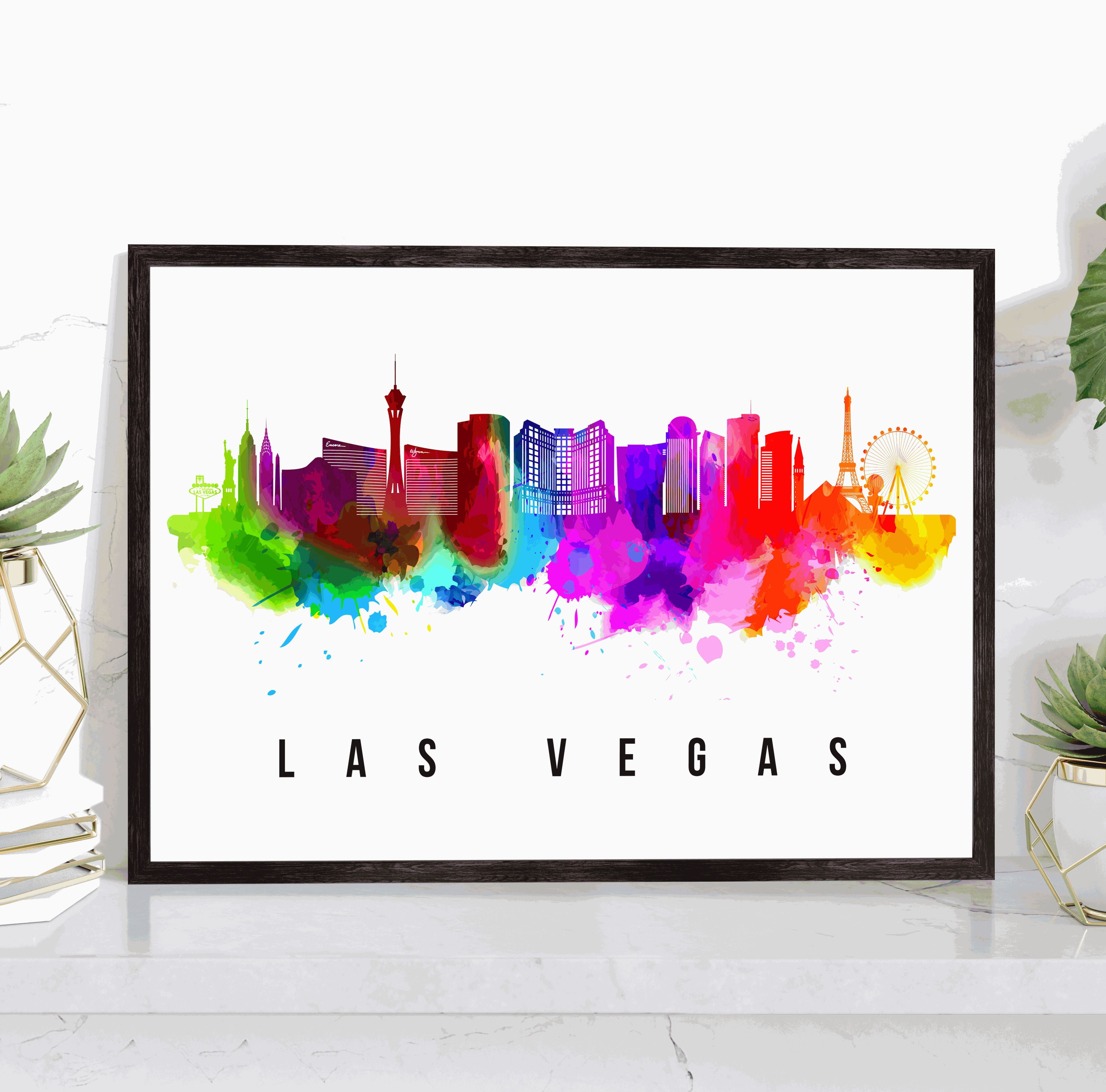 Pera Print Las Vegas Skyline Nevada Poster, Las Vegas Cityscape