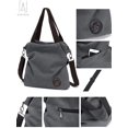 thumbnail image 5 of Gustave Vintage Canvas Shoulder Bags Casual Zipper Hobo Crossbody Purse Large Capacity Tote Messenger Handbag for Women "Gray", 5 of 11