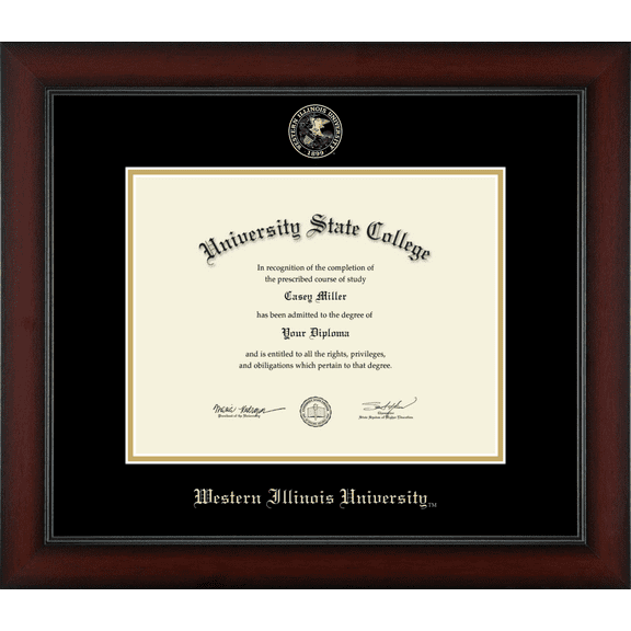 Western Illinois University Diploma Frame, Document Size 11" x 8.5"