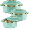 thumbnail image 1 of Ensemble de Casseroles / Casserole Intérieure en Acier Inoxydable / Garde les Aliments Chauds et Frais Chapati, Roti, Biryani / Déjeuner-Déjeuner Dîner Casesserole pour la Cuisine Ensemble de 3 (450 ml, 840 ml, 1300 ml), Vert, 1 of 6