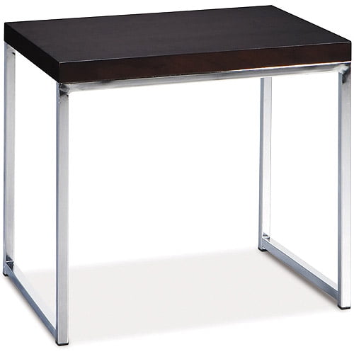 OSP Home Furnishings Wall Street End Table Chrome Espresso Walmart