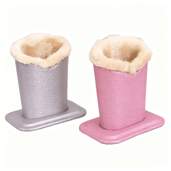 XIBUFE 2 Pack Faux Leather Eyeglass Holder Stand with Plush Lining for Desk,Nightstand