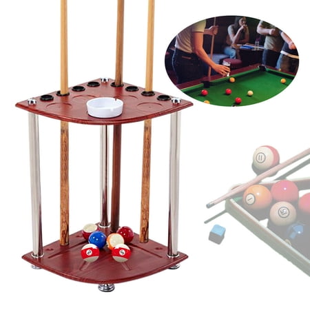 Oukaning 8 Hole Billiard Cue Rack Corner Stand Floor Stand Equipment Pool Cue Tool