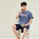thumbnail image 1 of Pijama de algodón de verano para hombre, pantalones cortos de manga corta, ropa de abrigo informal de dos piezas, traje de estar por casa para hombre, 1 of 6