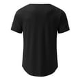 thumbnail image 3 of "Gubotare Compression Shirts For Men Mens Hipster Hop Ripped Round Hemline Hole T Shirt,Black L", 3 of 4