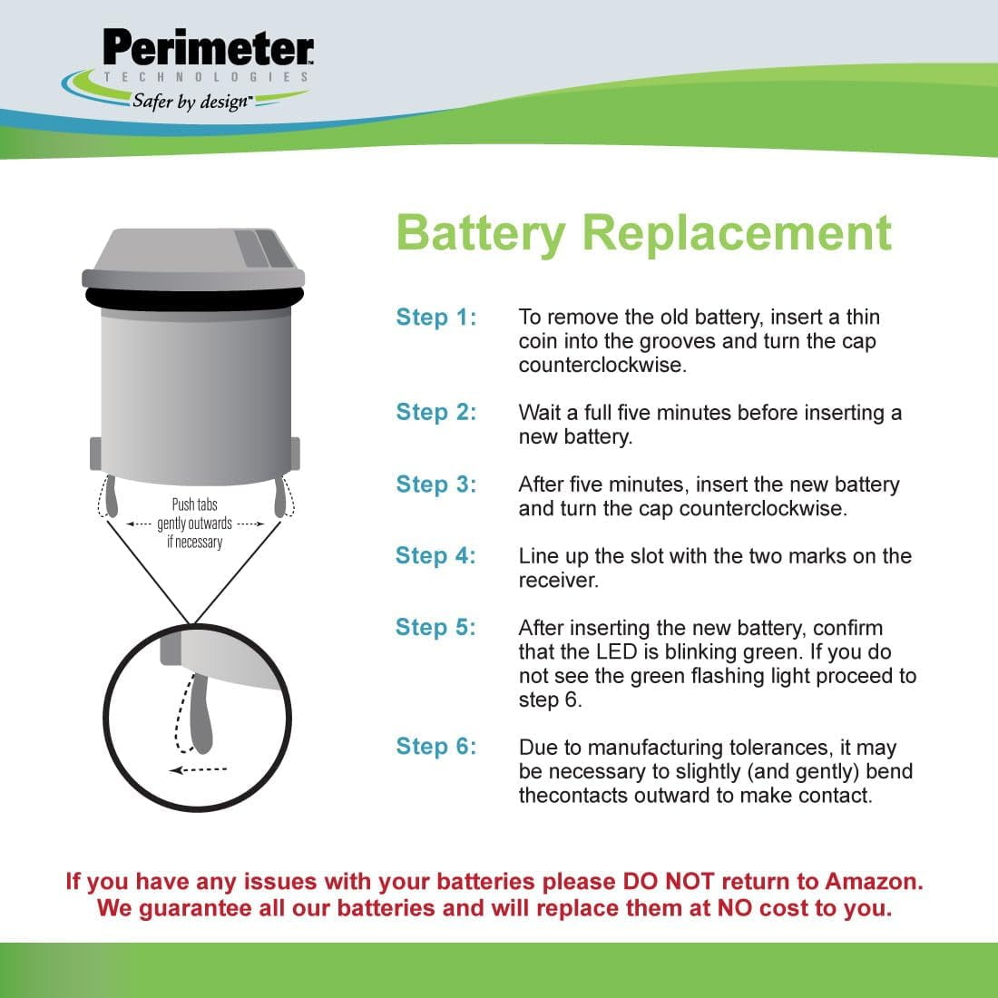 Perimeter Technologies Dog Collar Batteries Compatible with Invisible Fence | Replacement Batteries for R21 or R51 Receiver Dog Collars | Includes ValueGroupie Training Clicker | Pack of 10