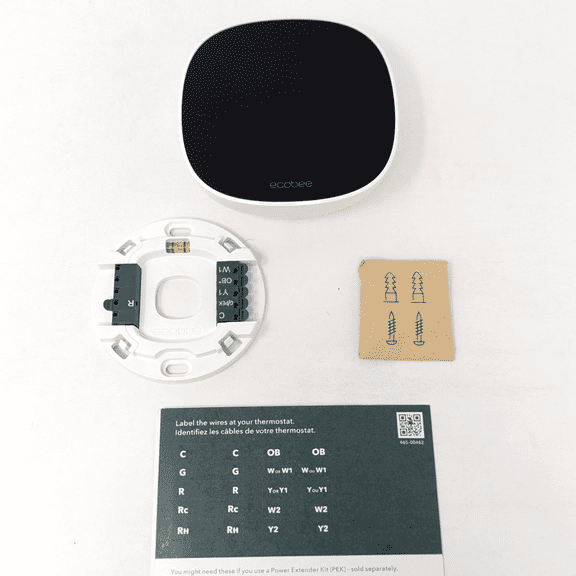 Open Box Ecobee Smart Thermostat Sealed Compatable W/Siri, Alexa, and Google W/ Trim Kit