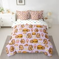 thumbnail image 2 of Homewish Girly Purple Cartoon Bedding Comforter Set 7pcs for Kids, Cute Capibara Lover King Bedding Sets, Kawaii Animal Lover Reversible Bed Sheets, Lightweight Room Decor, 2 of 7