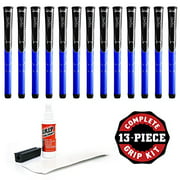Winn Dri-Tac Midsize +116-Inch grip Kit (13-Piece), Black/Blue