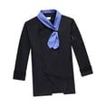 thumbnail image 1 of kusrkot Long Sleeve Chef Jackets ,Baking Cook Wear, Unisex with Scarf ,uniform ,Chef Black sleeve L, 1 of 9