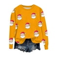 thumbnail image 2 of Craaazy Christmas Gifts Long Sleeve Shirts For Women Crewneck Funny Santa Christmas Tree Graphic Pullover Snowman Sweatshirts Womens Tops, 2 of 4