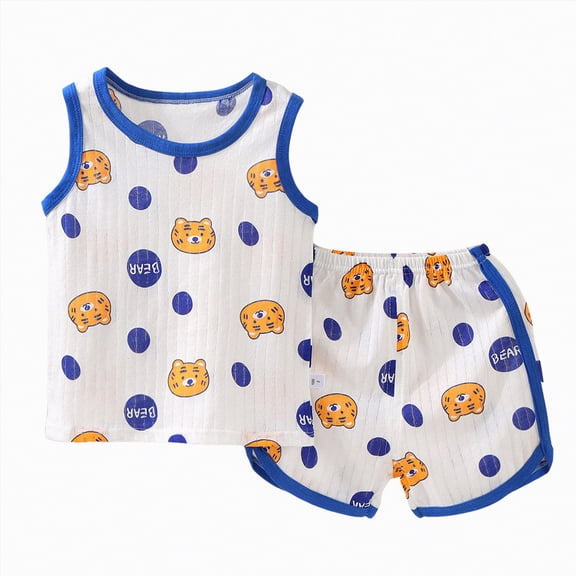 Teen Boy Clothes Baby Outfits for Boys Kid Summer Cotton Letter Printed Short Sleeved Training 1t 2t 3t 4t 5t 6t Outfit Set Vest Tank Tops Shorts 2PCS