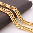 thumbnail image 4 of QQTDFG 8mm-18mm High Polished Mens Chain 316L Stainless Steel Curb Cuban Link Necklace-Gold-12mm-10.5inch Bracelet, 4 of 5