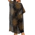 thumbnail image 4 of HELLHERO Breathable Long Kimono Swimsuit Cover Up for Vacation Polyester Lightweight Bathing Suit Cover Up Floral Design, 4 of 6