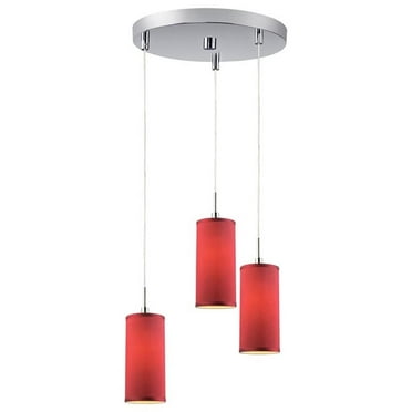 Woodbridge Lighting Sypta 3-Light Fabric Cluster Pendant in Satin Nickel