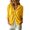 Yellow, variant on Lightweight Hooded Cardigan for Women Long Sleeve Drawstring Button Up Casual Hoodie Shirt Fall Tops Outerwear