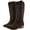 Coffee, variant on Ecetana Cowboy Boots for Women Wide Calf Cowgirl Boots with Classic Embroidered Chunky Heel Western Boots
