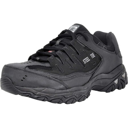 Skechers Men Cankton Athletic Steel Toe Work Sneaker, Black/Black, 12 M US