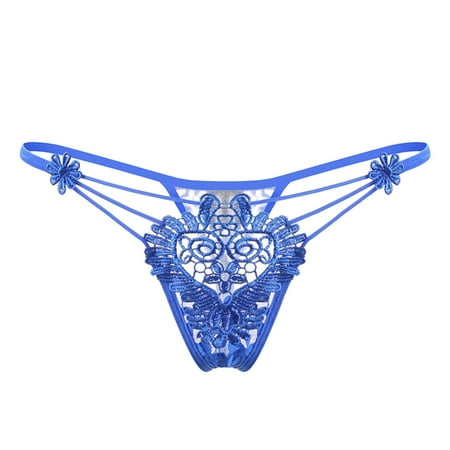 

Zuwimk Panties For Women Womens Bikini Lace Panties Cheeky Panty Hipsters Dark Blue One Size