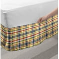 thumbnail image 2 of Ambesonne Multi-color Plaid Wrap Around Gathered Microfiber Bed Skirt, King, 2 of 2