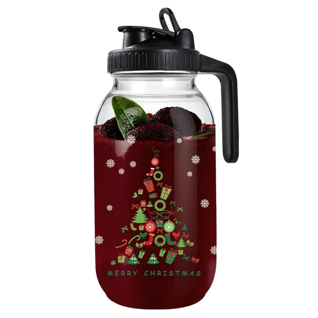 Jarrón Yiluokuang Mason Jar, 1,9 L, tapa a prueba de fugas