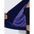 thumbnail image 5 of Chaqueta de motociclista con cuello de solapa y cremallera de terciopelo para mujer Azul Real L, 5 of 5