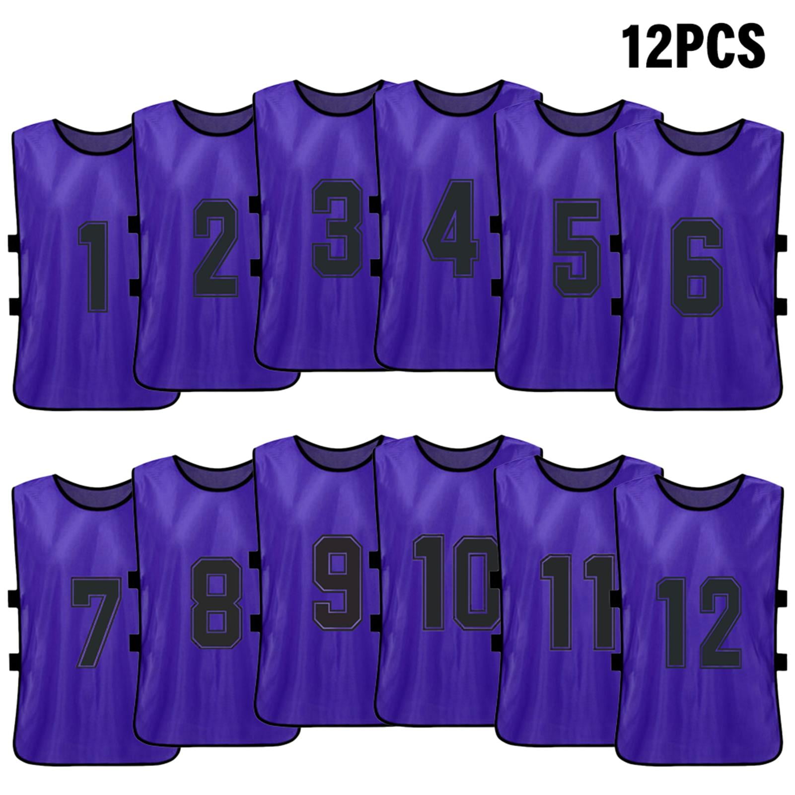 12 PCS Adults Soccer Pinnies Quick Dry Jerseys Team Scrimmage Football Vest E4D7 