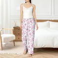 thumbnail image 4 of Salouo Rose Flowers Print Women's Pajama Pants Casual Loose Sweatpants PJs Flowy Pants Drawstring Palazzo for Women Wide Leg Pants Lounge Pajama -Medium, 4 of 8