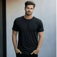 thumbnail image 1 of 10 Pcs Black Premium Soft, Light Weight, Stretchable T Shirts, 1 of 6