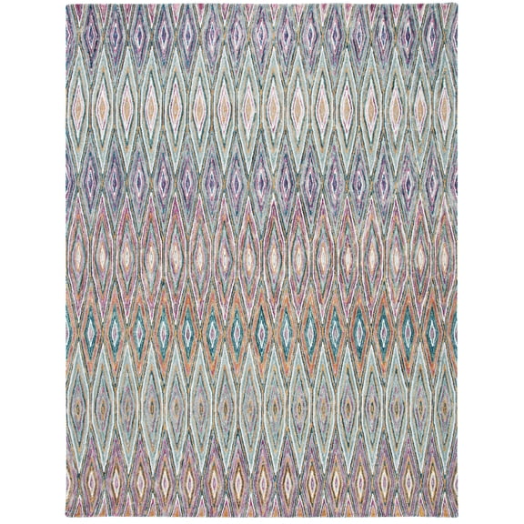 SAFAVIEH Aspen Catriona Abstract Geometric Wool Area Rug, Blue/Pink, 9' x 12'