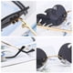 thumbnail image 5 of Unisex Flame Sunglasses Rimless Wave Sun Glasses Luxury Trending Narrow Sunglasses ANGGREK Flame Rimless Wave Sun Glasses, 5 of 8